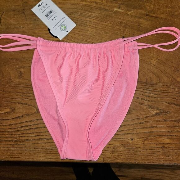 Pink Raspberry Bikini Cheeky Bottom Double Strap sz 11 13 NWT - Picture 2 of 4